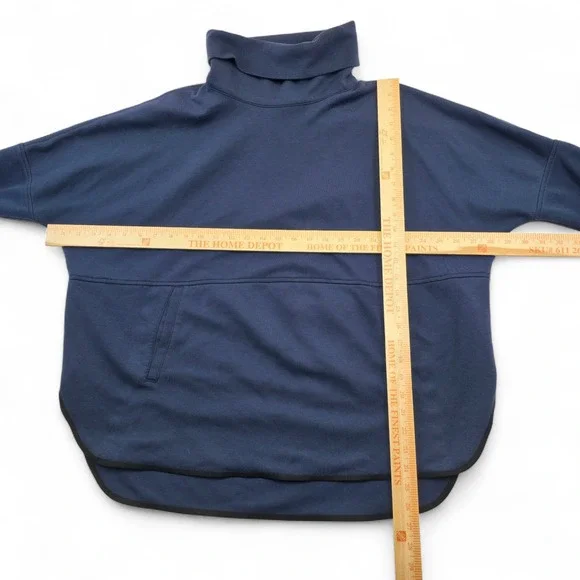 The North Face Women's Navy Blue Fleece Pullover Tunic Top Size S Cozy Funnel - Picture 7 of 8